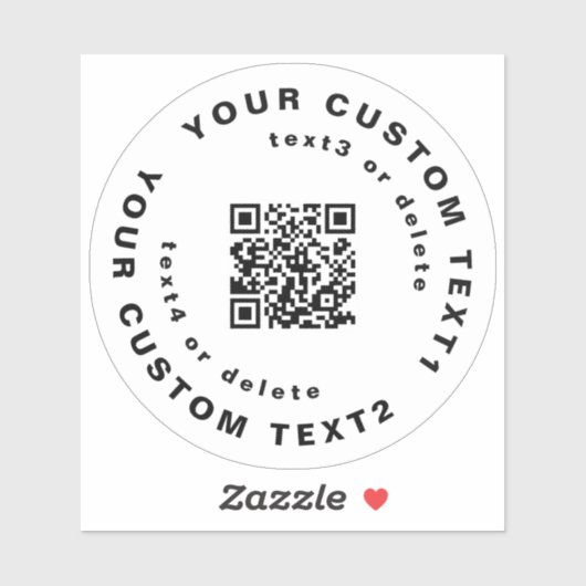 QR-Code und Text auf "Clear Vinyl Business Water B Aufkleber (Blatt)