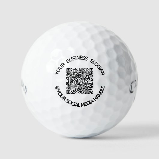 QR Code und Text Berufliche Briefmarke Golfbälle (Vorderseite)