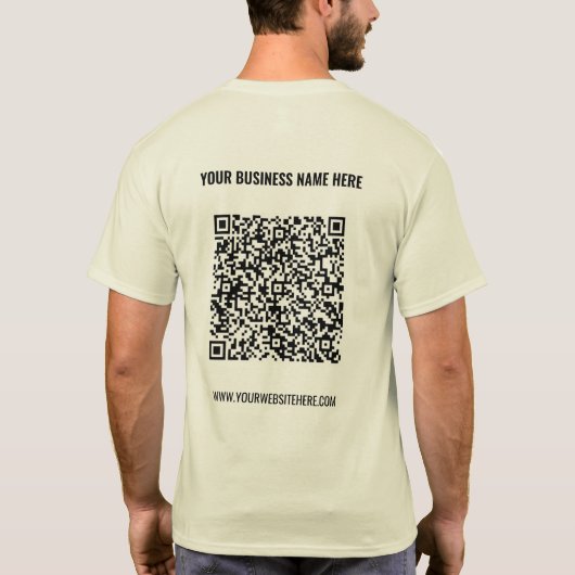 QR-Code und Text für Ihren Business Promotion-T -  T-Shirt (Rückseite)