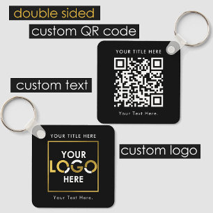 QR-Code und Text für kundenspezifische Geschäftspr Schlüsselanhänger