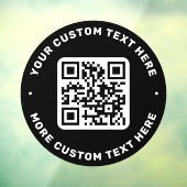 QR-Code und Text oben und unten schwarzer Kreis Fensteraufkleber (Blatt 3)