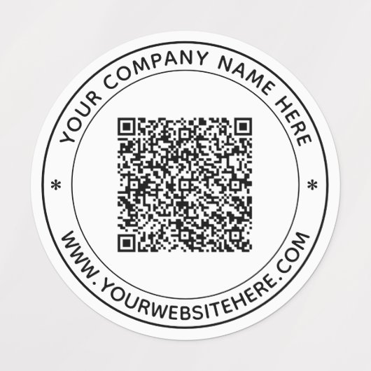 QR-Code und Text-Personalisierte Unternehmensbezei Etiketten (Design 2)