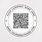 QR-Code und Text-Personalisierte Unternehmensbezei Etiketten (Design 1)