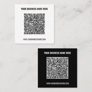 QR-Code und Text-Visitenkarte Ihre Farben - Schrif Quadratische Visitenkarte