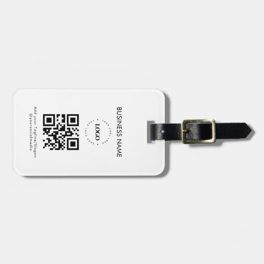 QR-Code und Textwerbung für kundenspezifische Firm Gepäckanhänger (Vorderseite horizontal)