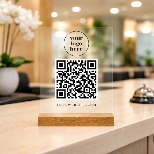 QR-Code und Website | Logo Acrylschild