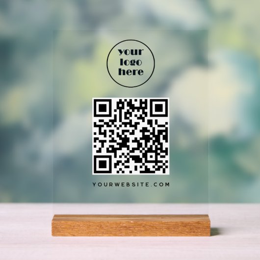 QR-Code und Website | Logo Acrylschild (Neutral)