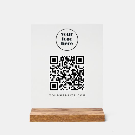 QR-Code und Website | Logo Acrylschild (Vorderseite)