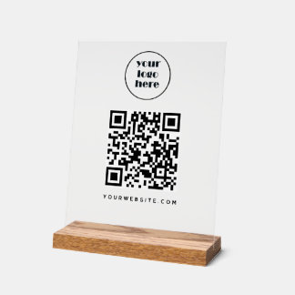 QR-Code und Website | Logo Acrylschild