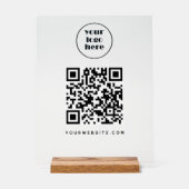 QR-Code und Website | Logo Acrylschild (Vorderseite)