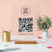 QR-Code und Website | Logo Acrylschild (Hochzeit)