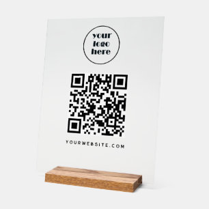 QR-Code und Website Logo Acrylschild