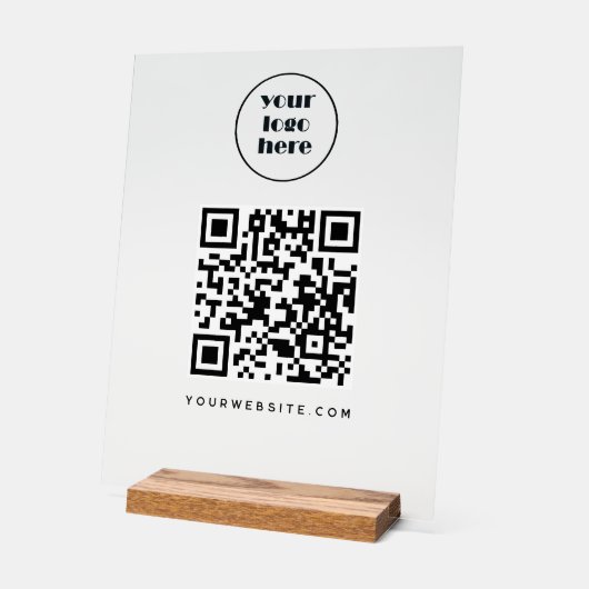 QR-Code und Website | Logo Acrylschild (Winkel)