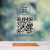 QR-Code und Website | Logo Acrylschild (Neutral)