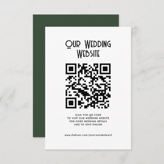 QR Code Unsere Website Elegante einfache Minimal C Begleitkarte (Vorne/Hinten)