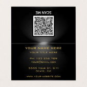 QR-Code unter Spotlight Black Gold Business Card Visitenkarten (Außenseite Aufgefaltet)