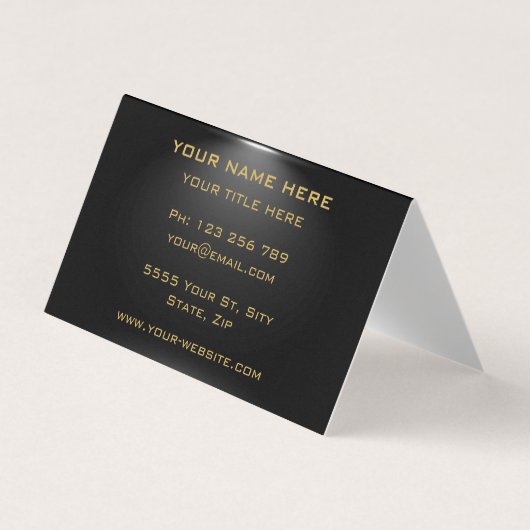 QR-Code unter Spotlight Black Gold Business Card Visitenkarten (Vorderseite)