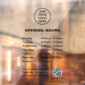 QR-Code Unternehmen Geschäftszeiten Logo hier Fensteraufkleber (Blatt 2)