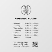 QR-Code Unternehmen Geschäftszeiten Logo hier Fensteraufkleber (Blatt)
