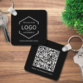 QR-Code Unternehmen Schwarzes Business-Logo Schlüsselanhänger