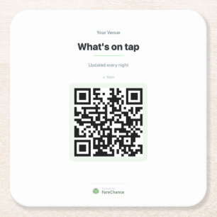 QR-Code-Untersetzer für Restaurants und Cafes Rechteckiger Pappuntersetzer