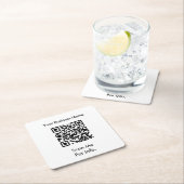 QR-Code-Untersetzer für Unternehmen Rechteckiger Pappuntersetzer (Vor Ort)
