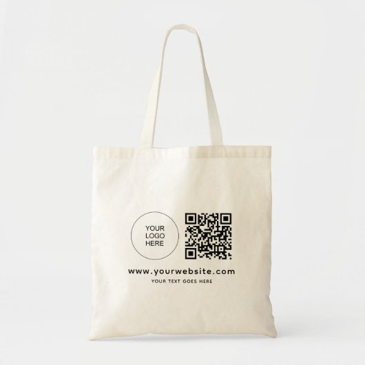QR-Code-Upload-Logo hier Werbebudget Tragetasche (Vorne)