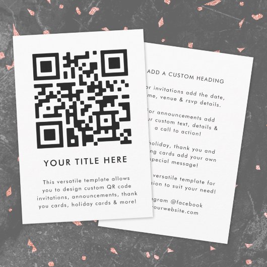 QR-Code | Upload Modern Minimalistisch Simple Whit Einladung