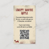 QR Code Vampire Raffle Vintag Dracula Halloween Begleitkarte (Rückseite)