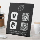QR-Code | Venmo & PayPal Scan-to-Pay-Logo Sockelschild (In Situ)