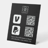 QR-Code | Venmo & PayPal Scan-to-Pay-Logo Sockelschild (Vorderseite)