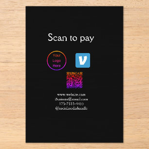 QR-Code Venmo-Scan zum Bezahlen Logo Social Media Acryleinladungen