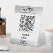 QR-Code Venmo Small Business Silver hinzufügen Sockelschild (In SItu)