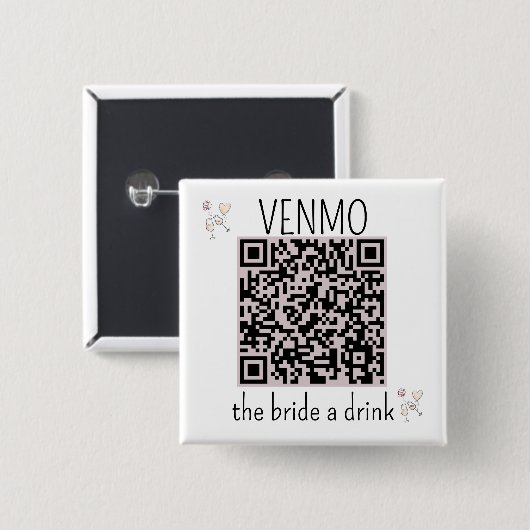 QR Code VENMO The Brik a Drink Junggeselinnen-Absc Button (Vorne & Hinten)