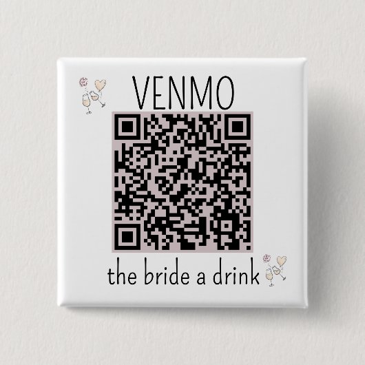 QR Code VENMO The Brik a Drink Junggeselinnen-Absc Button (Vorderseite)