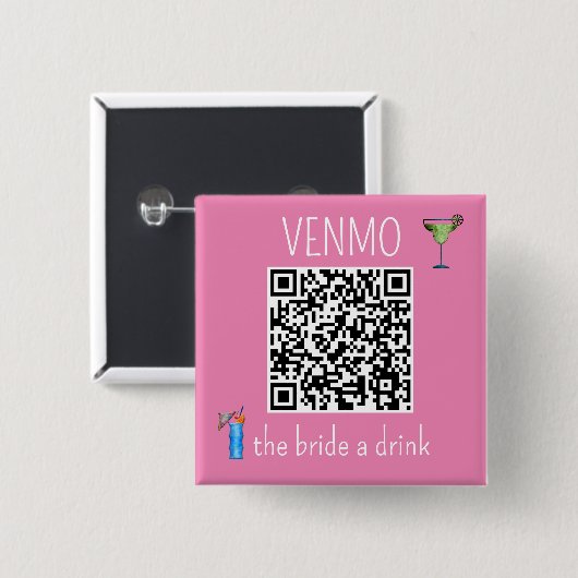 QR Code VENMO The Brik a Drink Junggeselinnen-Absc Button (Vorne & Hinten)