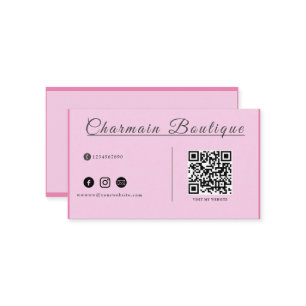 QR-Code Verbinden Sie mit uns, rosafarbene Visiten Visitenkarte