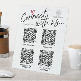 QR-Code Verbindung mit uns Modernes Social Media-Z Sockelschild