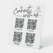 QR-Code Verbindung mit uns Modernes Social Media-Z Sockelschild (Vorderseite)