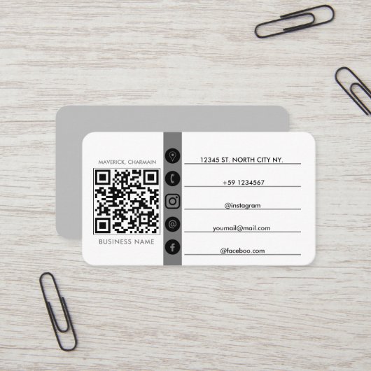 QR-Code Verbindung mit uns Visitenkarte (Vorderseite/Rückseite Beispiel)