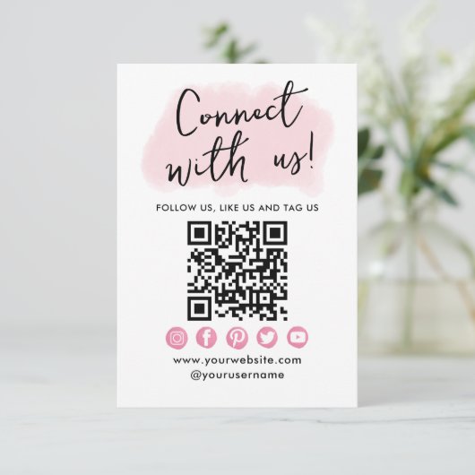 QR-Code Verbindung mit US Social Media Business Ca Einladung (Stehend Vorderseite)