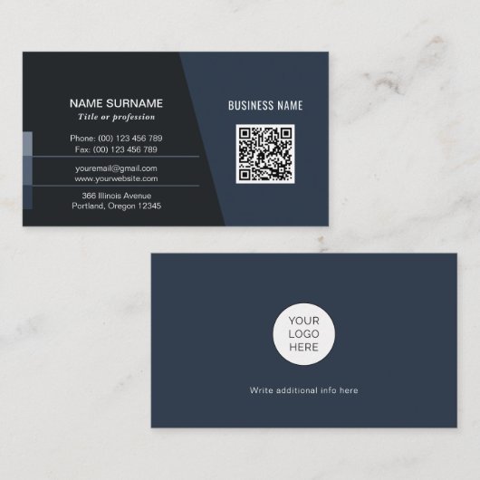 QR-Code-Vernetzung für Personal oder Unternehmen Visitenkarte (Vorne/Hinten)