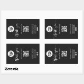 QR-Code-Versand-Logo-Paket Schwarzes Box-Siegel-La Rechteckiger Aufkleber (Blatt)