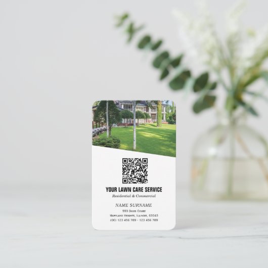 QR-Code Vertikale Pflege  Visitenkarte (Stehend Vorderseite)