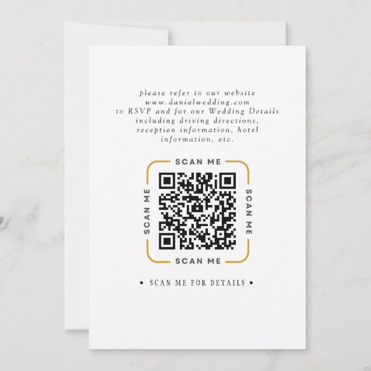 QR Code Video Wedding Invitation Einladung (Rückseite)