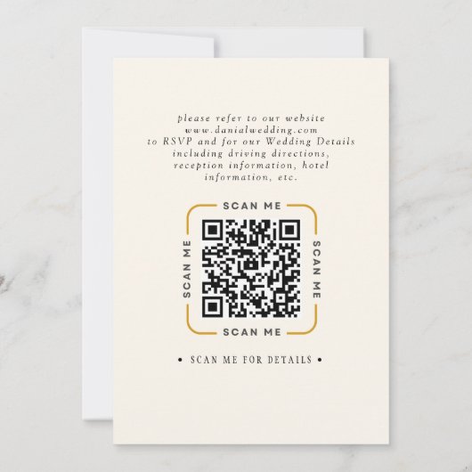 QR Code Video Wedding Invitation Einladung (Rückseite)