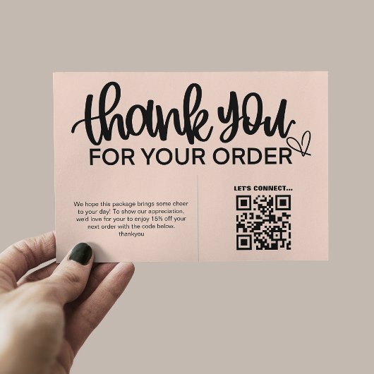 QR-Code Vielen Dank für Ihr Einkaufspaket Beilage Begleitkarte