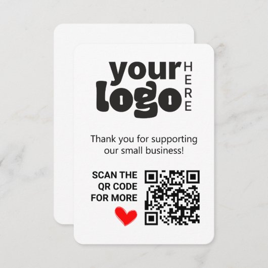 QR Code Vielen Dank für Ihre Unterstützung für kle Dankeskarte (Vorne/Hinten)
