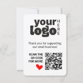 QR Code Vielen Dank für Ihre Unterstützung für kle Dankeskarte (Vorderseite)