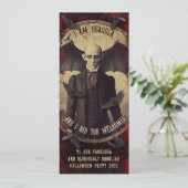 QR Code Vintag Dracula Vampire Fledermäuse Hallowe Einladung (Stehend Vorderseite)